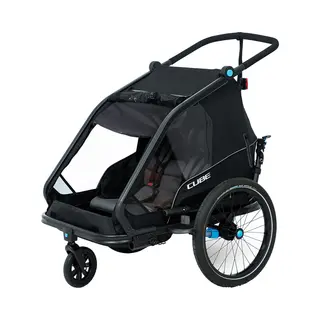 Cube Double Cmpt - Kinder Fahrradanhänger - Black