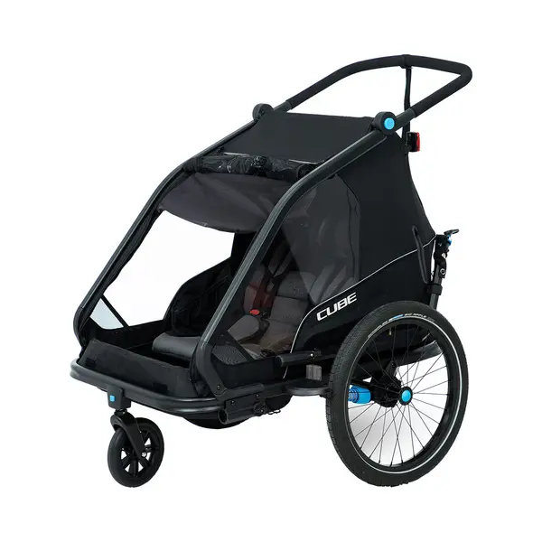 Cube Double Cmpt - Kinder Fahrradanhänger - Black thumbnail