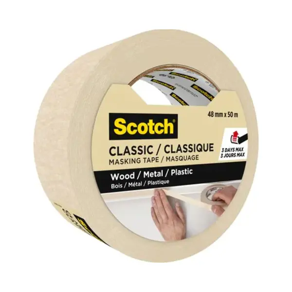 3M Classic 50 m Afplaktape Geschikt voor gebruik binnen Beige thumbnail