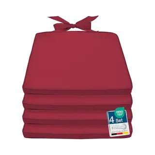 Beautissu Dining Chair Cushions Set Of 4 - Seat Cushions 45x40x5 Cm With Washable Cover & Zipper - Patio Seat Pads For Dining Chairs Kitchen Garden