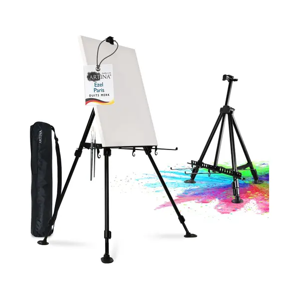 Artina Foldable Tripod Painting Easel Stand For Painting Aluminium Metal Paris – Versatile Art Canvas Stand Travel For Canvases Up To 82 Cm - Art thumbnail