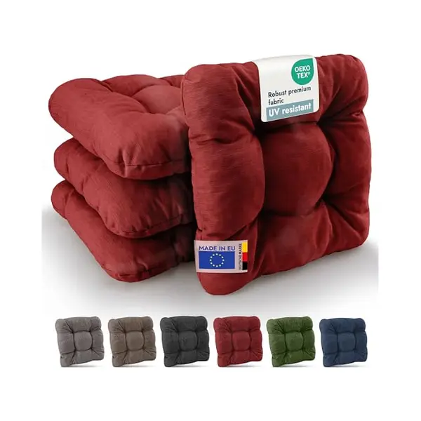 Beautissu Premium Chair Cushions 4pcs 40x40 Cm Indoor & Outdoor Cushions With 8cm Thick Resilient Foam Filling, Durable Seat Pads For Outdoor Use Made thumbnail