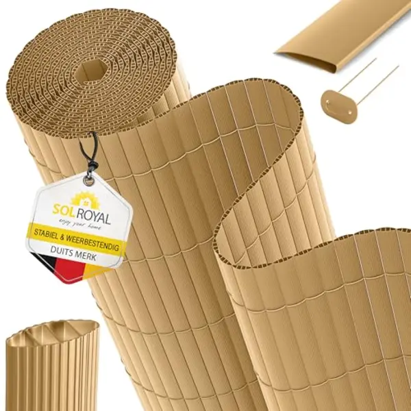 Sol Royal Pvc Privacy Screen 100x300 Cm Drievoudig Versterkt – Kunststof Balkon Privacy Fence Met Clips & Afdeklijst – Tuinafscheiding thumbnail