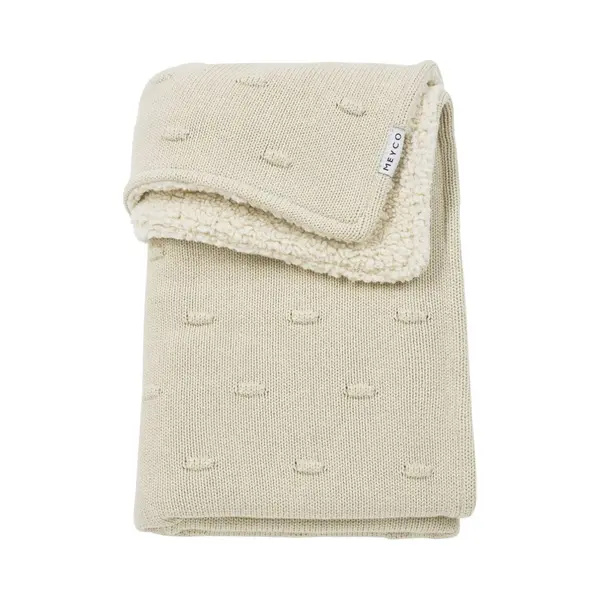 Deken Babybedje Meyco Knots Teddy Soft Sand 100x150 thumbnail