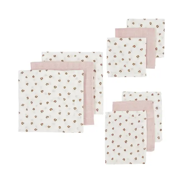 Meyco Baby Mini Panther Starterset - 9-pack - Hydrofiel - Soft Pink thumbnail