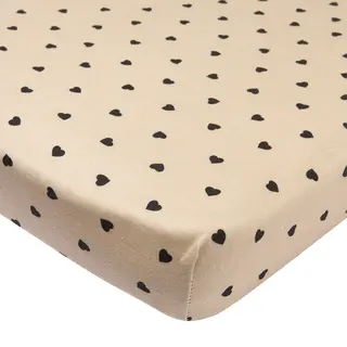 Hoeslaken Parkmatras Meyco Sweet Heart Sand/Black