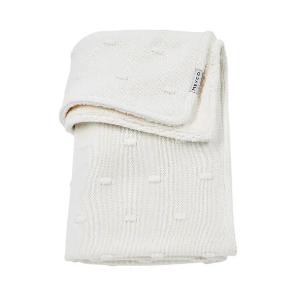 Deken Wieg Meyco Knots Teddy Offwhite 75x100 thumbnail