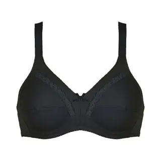 Naturana® Softer Baumwoll Bh Ohne Bügel [Cup A-F], Bh Soft Cup Aus 100% Baumwolle I 100 Schwarz A