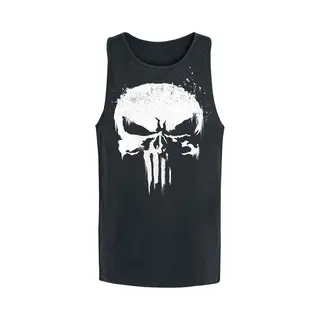 The Punisher Sprayed Skull Logo Tanktop Black