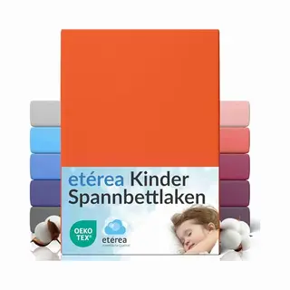 etérea Himmlische Qualität Etérea Jersey Spannbettlaken 80x160cm - 80x180cm Orange Bis 20 Cm Höhe - 100% Baumwolle Spannbetttuch Oekotex - Bed Sheets Leintuch Bettbezug -