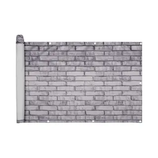 Florabest Privacyscherm - Sier Steen - 500x90cm - Weer- En Uv-bestendig - Scheurvast Polyester