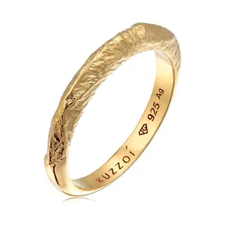 Kuzzoi - Ring - Heren Band Ring Smalle Gebruikte Look Solide Trend In 925 Sterling Zilver - Heren