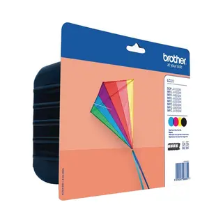 Brother LC223VALBP inktcartridge 4 stuk(s) Origineel Zwart, Cyaan, Magenta, Geel