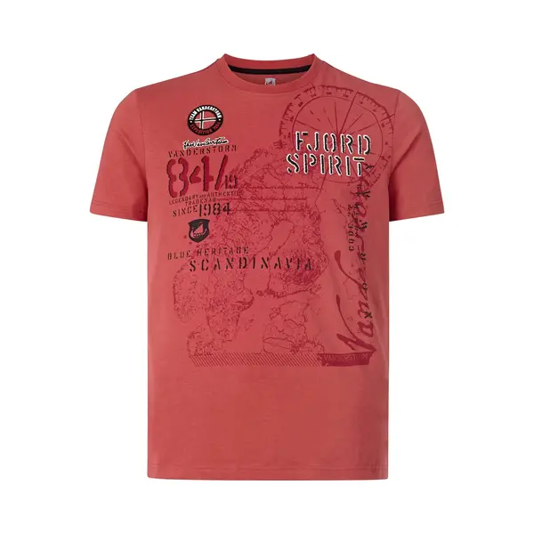 Jan Vanderstorm Herren T-Shirt Dominik Mit Großem Print-Motiv, Kurzarm, Übergröße Freizeitshirt Mit Rundhals-Ausschnitt Aus 100% Baumwolle, Große thumbnail