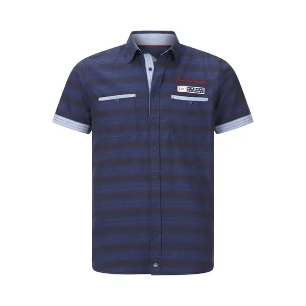 Jan Vanderstorm Overhemd Korte Mouw Donkerblauw thumbnail