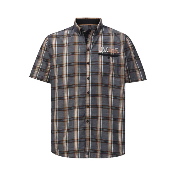 Jan Vanderstorm Herren Kurzarmhemd Zesar Dunkelgrau, 3XL (Xxxl) - 47/48 thumbnail