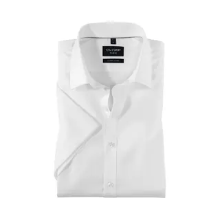 Olymp Herren Kurzarmhemd Weiß Slim Fit