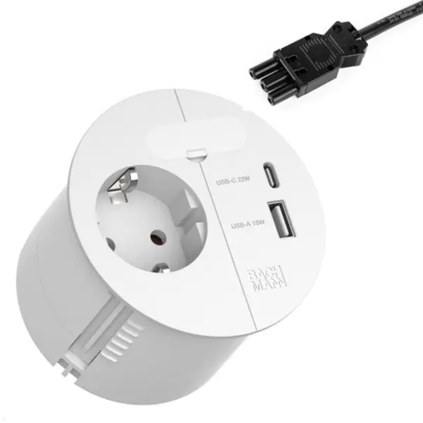 Bachmann Loop in Charge Steckdose Type F + Usb A + Usb C Weiß thumbnail