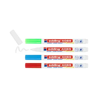 Edding 4085 Basic Set chalk marker Bullet Blue, Green, Red, White 4 pc(s)