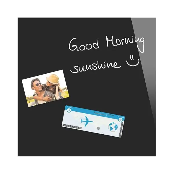 Be Board Be!Board B1101 Magnetic Glass Board / Magnetic PinBoard / WhiteBoard / Dry Wipe Board, 45 X 45 Cm, Black thumbnail
