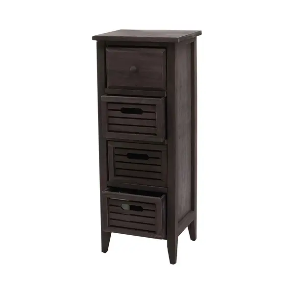 Mcw Ladekast T18, Ladekast, 4 Laden, 74x30x25cm Shabby-Look Vintage ~ Grijsbruin thumbnail