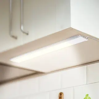 B.K.Licht Led Unterbauleuchte Mit Schalter Lichtleiste 57x4, 9 Cm Küche 230V Weiß-silber - BKL1167, Led Fest Integriert, 3000K - Warmweiß