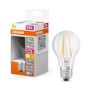 Osram Superstar Dimmbare Led-Lampe Mit Besonders Hoher Farbwiedergabe (CRI90) Für E27-Sockel, Filament-Optik, Warmweiß (2700K), 1055 Lumen, Ersatz