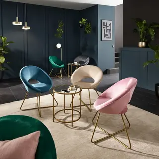 Homedelux Fluwelen Design Stoel Selesa - Roze