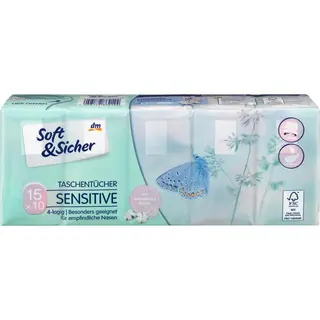 Soft&Sicher Zakdoekjes Sensitive 15x10St, 150 St