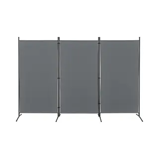 [en.casa] Raumteiler Teruel 3-teilig 260x176 Cm Paravent Trennwand 3-Tlg. Sichtschutz Stellwand Spanische Wand Dunkelgrau
