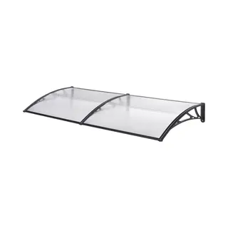 [en.casa] - Vordach Mellerud 200x100 Cm Schwarz/transparent