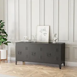 [en.casa] Design Tv-meubel Met 3 Deuren, Voor Woonkamer, Kantoor, 58 X 113 X 40 Cm, Commode Met Opbergvlakken Binnenshuis, Draagkracht 20 Kg,