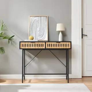 [en.casa] - Konsolentisch Luniehti 100x40x75 Cm Schwarz/natur