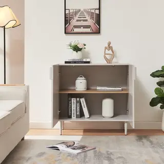 En.casa Sideboard, »Starvili« Mit 2 Türen 75 X 76 X 38 Cm Beige