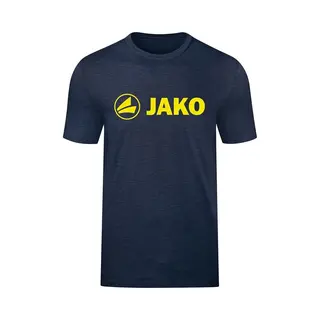 Jako Promo T-Shirt Heren - Marine Gemeleerd / Fluogeel | Maat, Xxl
