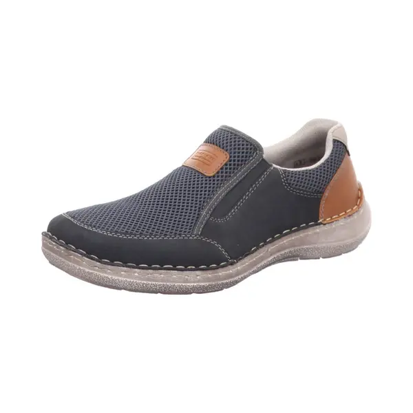 Rieker 03053-14, Men’s Loafers, Blue (Pazifik/Atlantis/Amaretto/Staub 14), 8 Uk (42 Eu) thumbnail