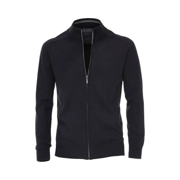 Casamoda Herren Strickjacke Unifarben 004450 Aufgesticktes Logo, Dunkelblau - Uni (135), S thumbnail