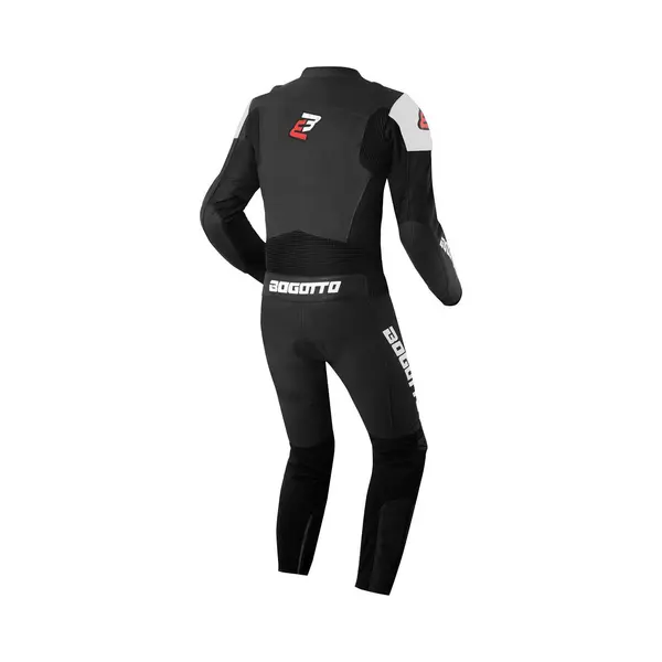 Bogotto Losail 2-Teiler Motorrad Lederkombi, Schwarz/weiß, 58 thumbnail