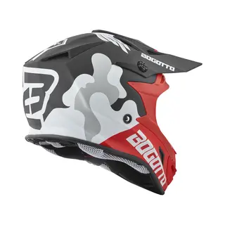 Bogotto V328 Camo Motocross Helm, Schwarz/weiß/rot, L