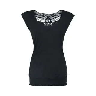 Gothicana By Emp Back Lace T-Shirt Black