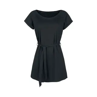 Forplay Jersey Dress With Tie Belt Mini Dress Black