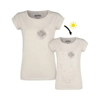 Harry Potter Marauders Map Uv T-Shirt Mottled Cream