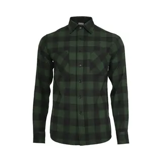 Urban Classics Checked Flannel Shirt Flanel Shirt Black Dark Green
