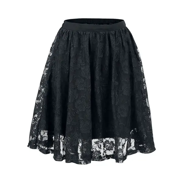 Gothicana By Emp Lace Covered Skirt Mini Skirt Black thumbnail