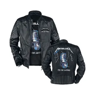 Metallica Lederen Jas - Ride The Lightning - M Tot 3XL - Voor Mannen - Zwart