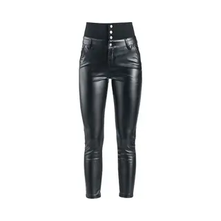 Forplay High Waist Imitation Leather Trousers Imitation Leather Trousers Black