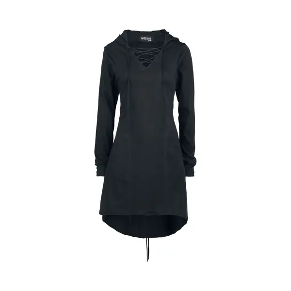 Gothicana By Emp Angels Fall Mittellanges Kleid Schwarz In Xxl thumbnail