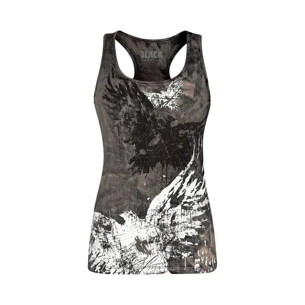 Black Premium By Emp Washed Top With Print Top Grey thumbnail