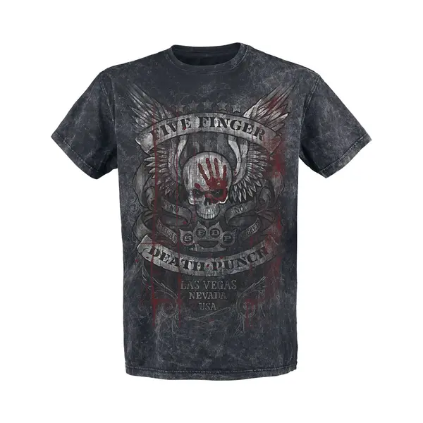 Five Finger Death Punch T-shirt - No Regrets - S Tot Xl - Voor Mannen - Zwart-grijs thumbnail