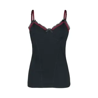 Gothicana By Emp Top With Lace Top Black Bordeaux
